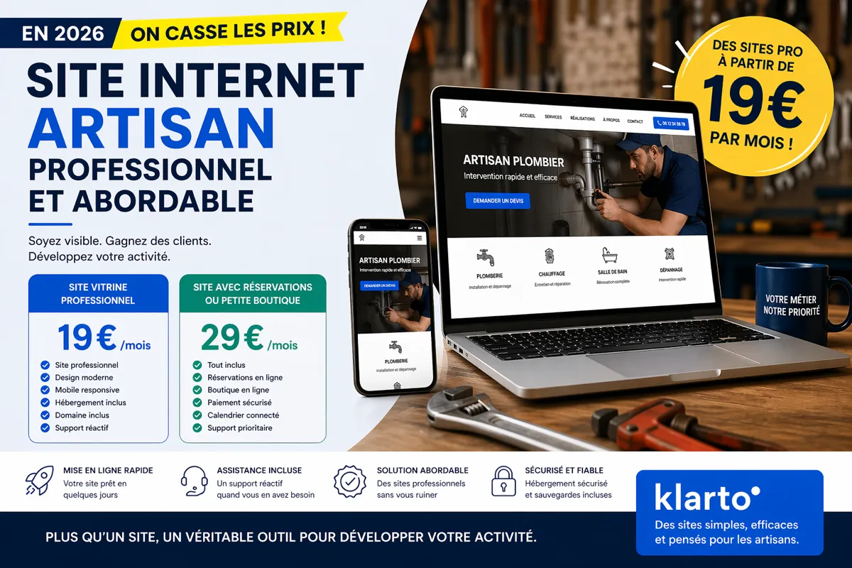 Site internet artisan pas cher en 2026
